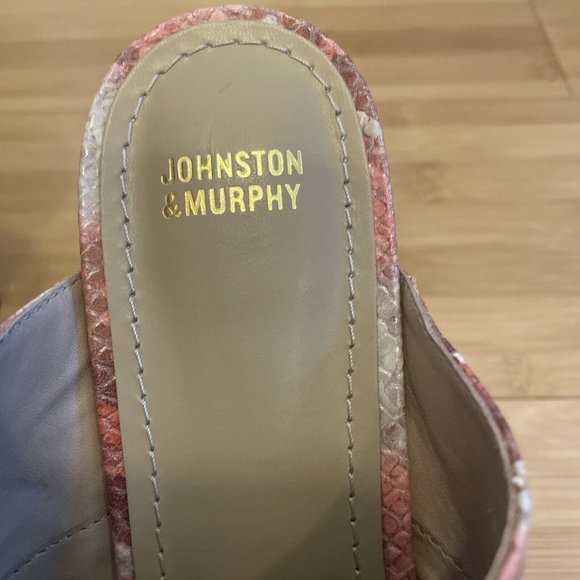 johnston murphy Pink Snake Leather Slide Nwob 8 NEW - Picture 8 of 11